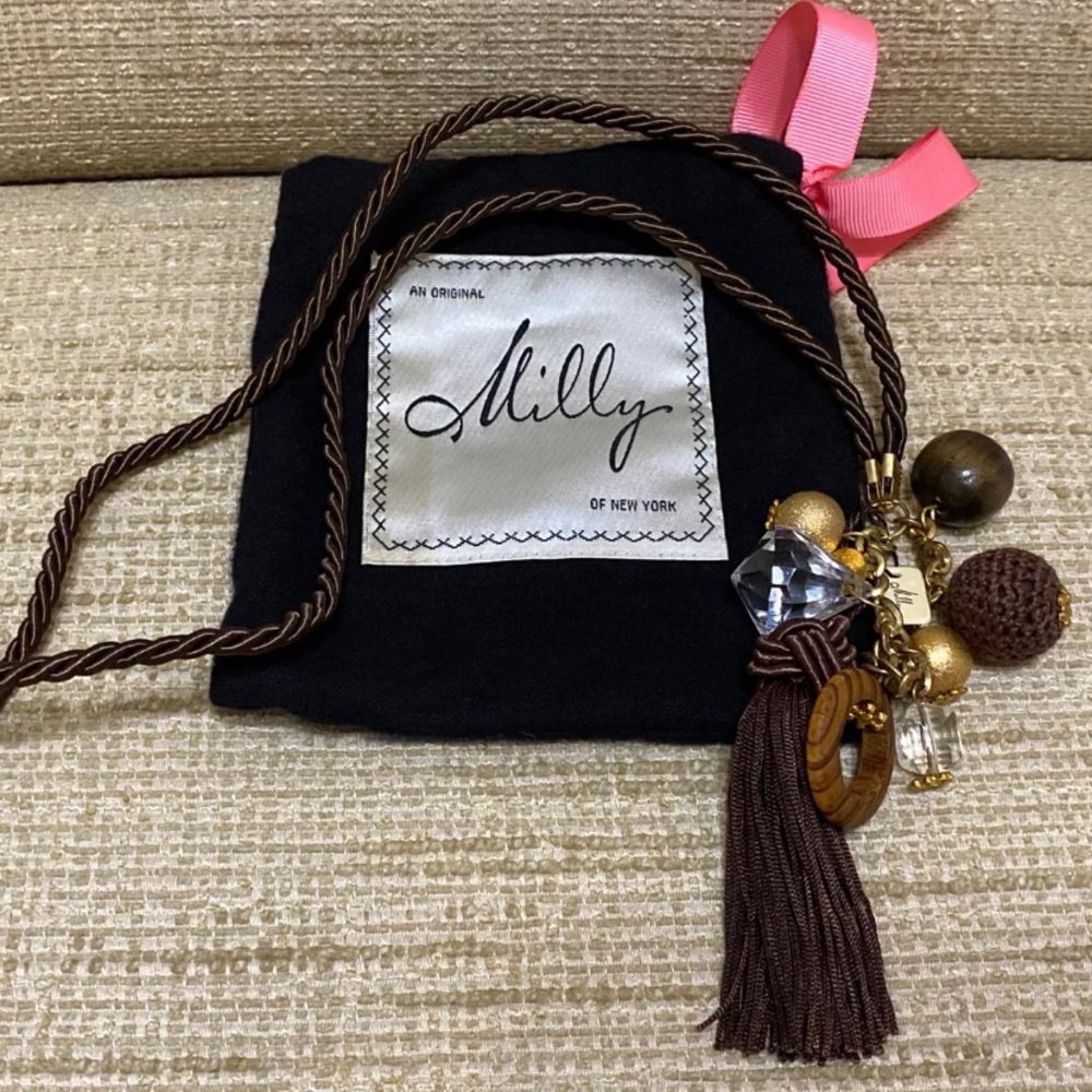 MILLY OF NEW YORK BROWN ROPE TASSEL NECKLACE 📿